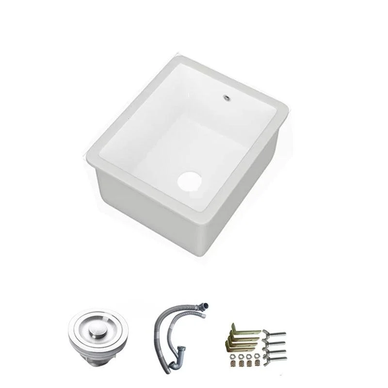 Modern Bathroom Sink Porcelain with Overflow and Drain Assembly Undermount Vanity Sink -Bathlova