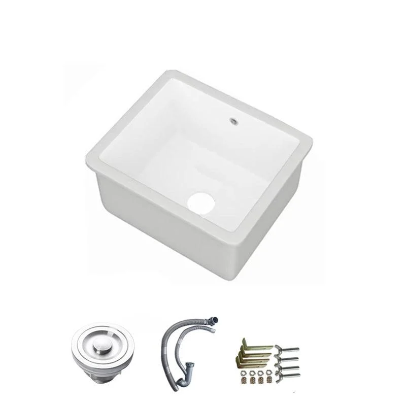 Modern Bathroom Sink Porcelain with Overflow and Drain Assembly Undermount Vanity Sink -Bathlova