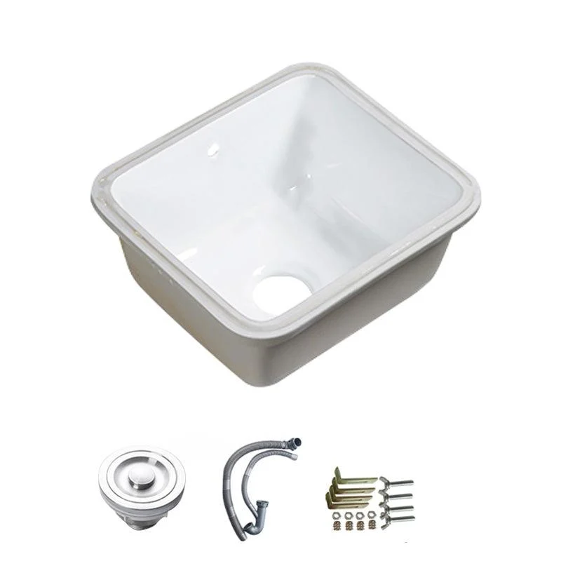 Modern Bathroom Sink Porcelain with Overflow and Drain Assembly Undermount Vanity Sink -Bathlova