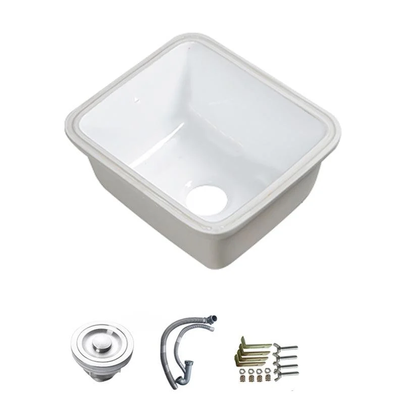 Modern Bathroom Sink Porcelain with Overflow and Drain Assembly Undermount Vanity Sink -Bathlova