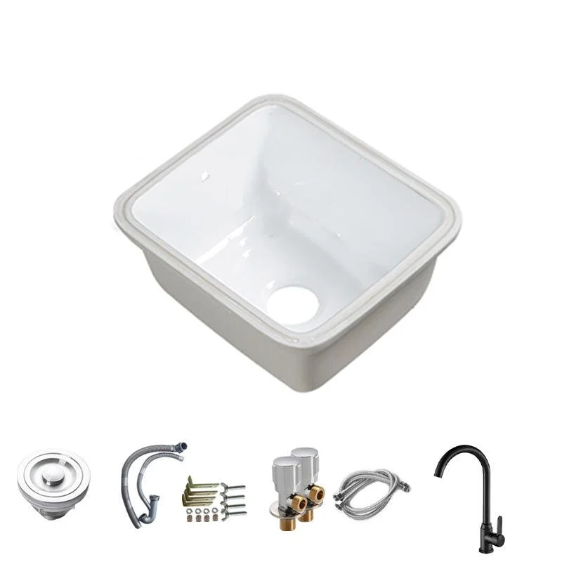 Modern Bathroom Sink Porcelain with Overflow and Drain Assembly Undermount Vanity Sink -Bathlova