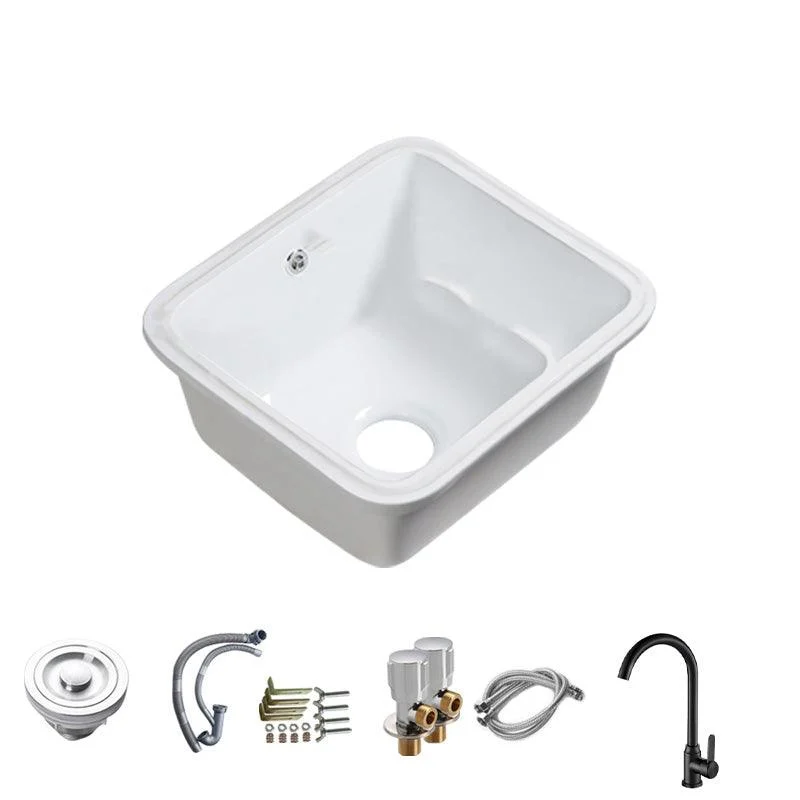 Modern Bathroom Sink Porcelain with Overflow and Drain Assembly Undermount Vanity Sink -Bathlova