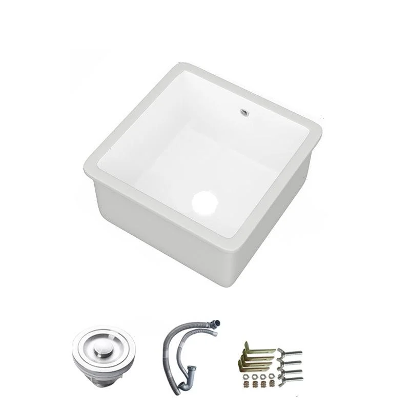 Modern Bathroom Sink Porcelain with Overflow and Drain Assembly Undermount Vanity Sink -Bathlova