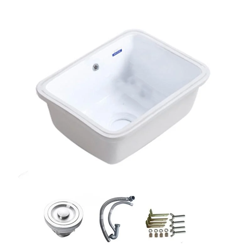 Modern Bathroom Sink Porcelain with Overflow and Drain Assembly Undermount Vanity Sink -Bathlova