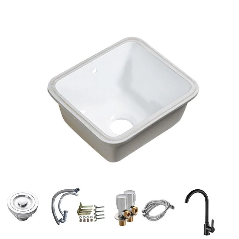 Modern Bathroom Sink Porcelain with Overflow and Drain Assembly Undermount Vanity Sink -Bathlova