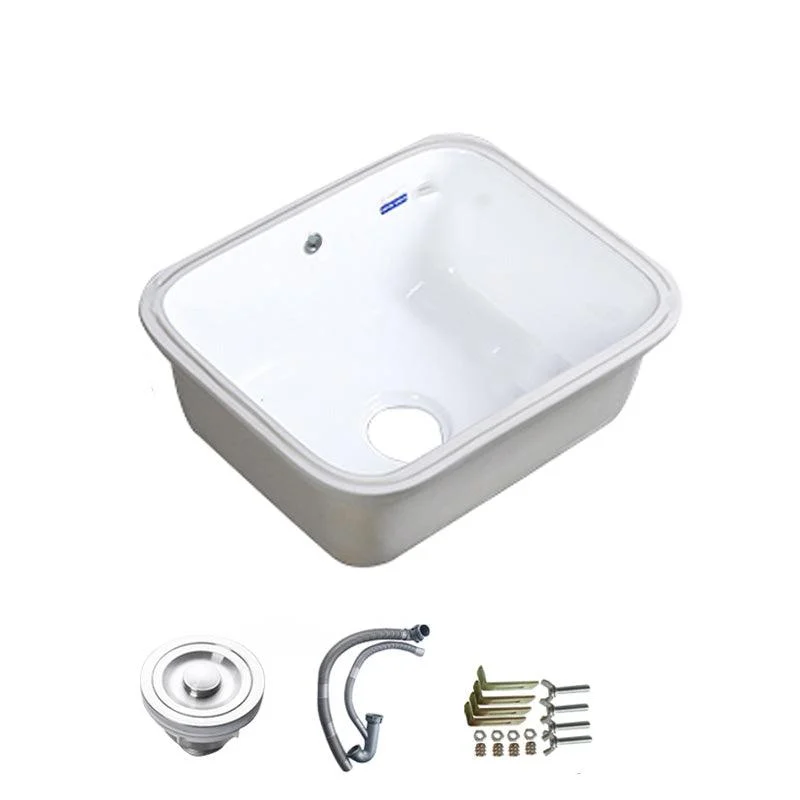 Modern Bathroom Sink Porcelain with Overflow and Drain Assembly Undermount Vanity Sink -Bathlova