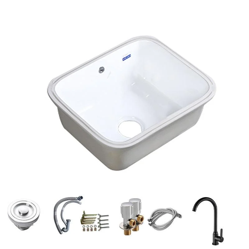 Modern Bathroom Sink Porcelain with Overflow and Drain Assembly Undermount Vanity Sink -Bathlova