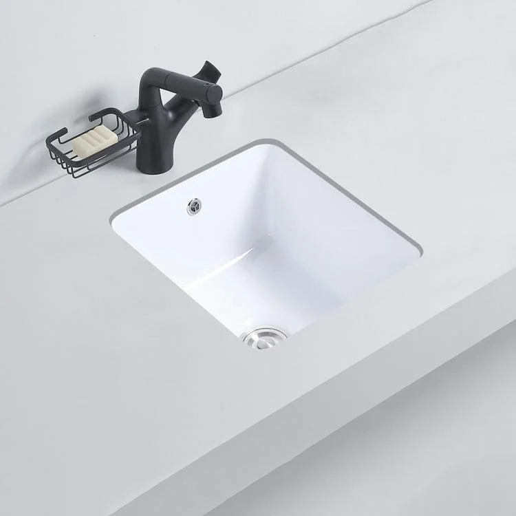 Modern Bathroom Sink Porcelain with Overflow and Drain Assembly Undermount Vanity Sink -Bathlova