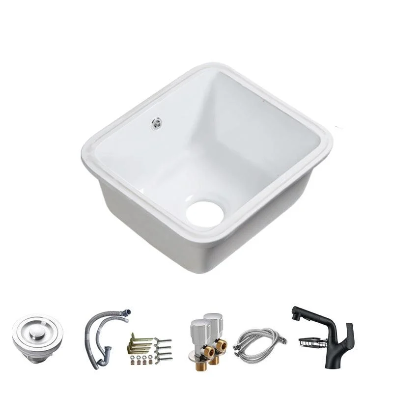 Modern Bathroom Sink Porcelain with Overflow and Drain Assembly Undermount Vanity Sink -Bathlova