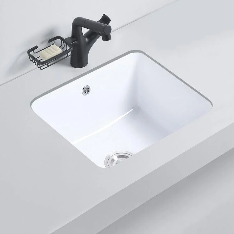 Modern Bathroom Sink Porcelain with Overflow and Drain Assembly Undermount Vanity Sink -Bathlova