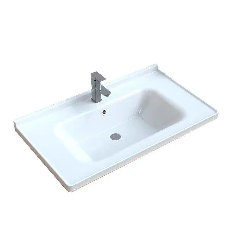 Modern Bathroom Sink Porcelain with Overflow Drop-in Bathroom Sink(Not Included Tap) -Bathlova