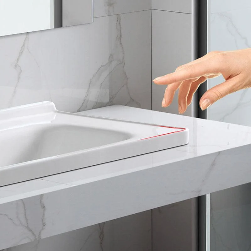 Modern Bathroom Sink Porcelain with Overflow Drop-in Bathroom Sink(Not Included Tap) -Bathlova