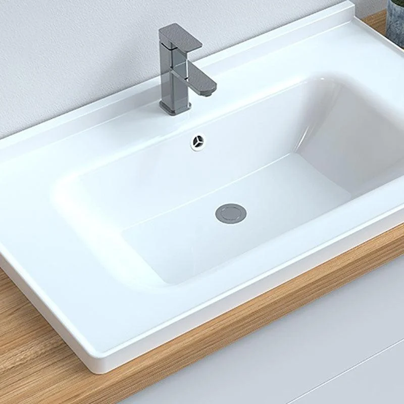 Modern Bathroom Sink Porcelain with Overflow Drop-in Bathroom Sink(Not Included Tap) -Bathlova