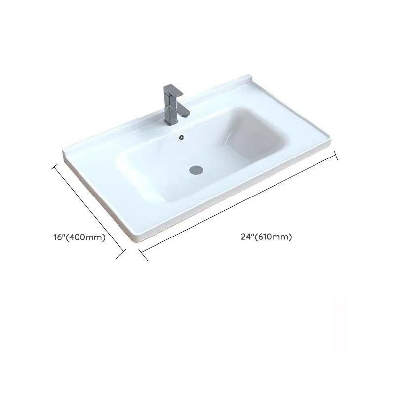 Modern Bathroom Sink Porcelain with Overflow Drop-in Bathroom Sink(Not Included Tap) -Bathlova