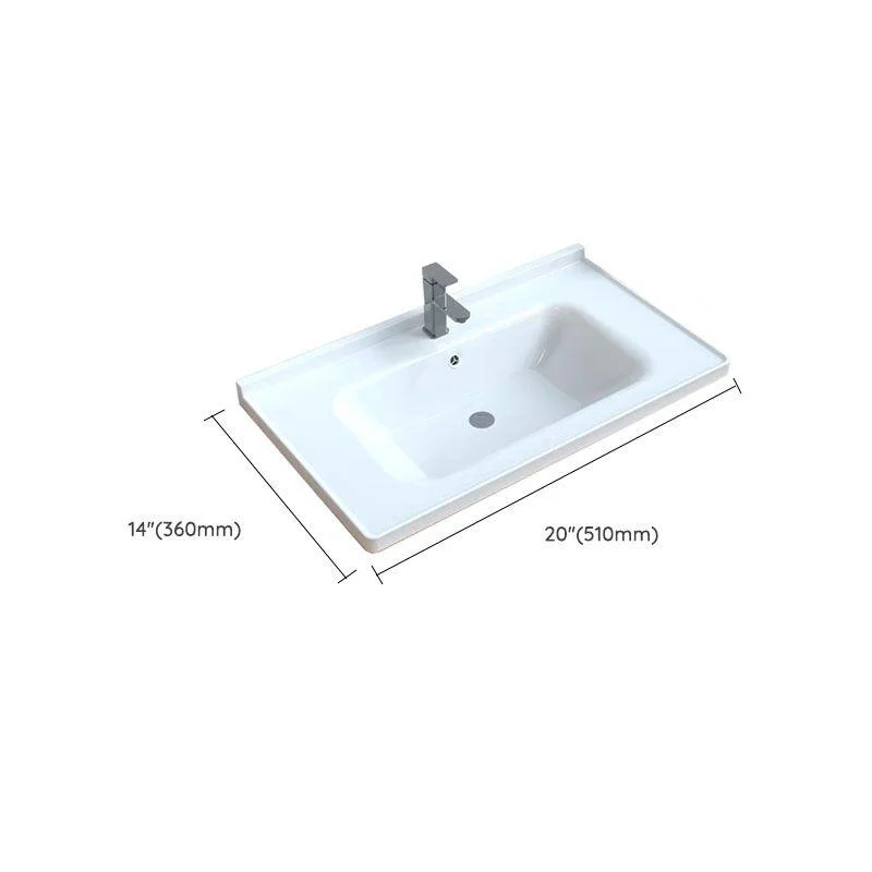 Modern Bathroom Sink Porcelain with Overflow Drop-in Bathroom Sink(Not Included Tap) -Bathlova