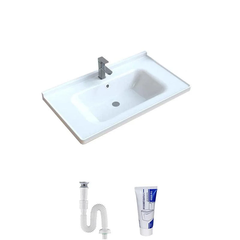 Modern Bathroom Sink Porcelain with Overflow Drop-in Bathroom Sink(Not Included Tap) -Bathlova