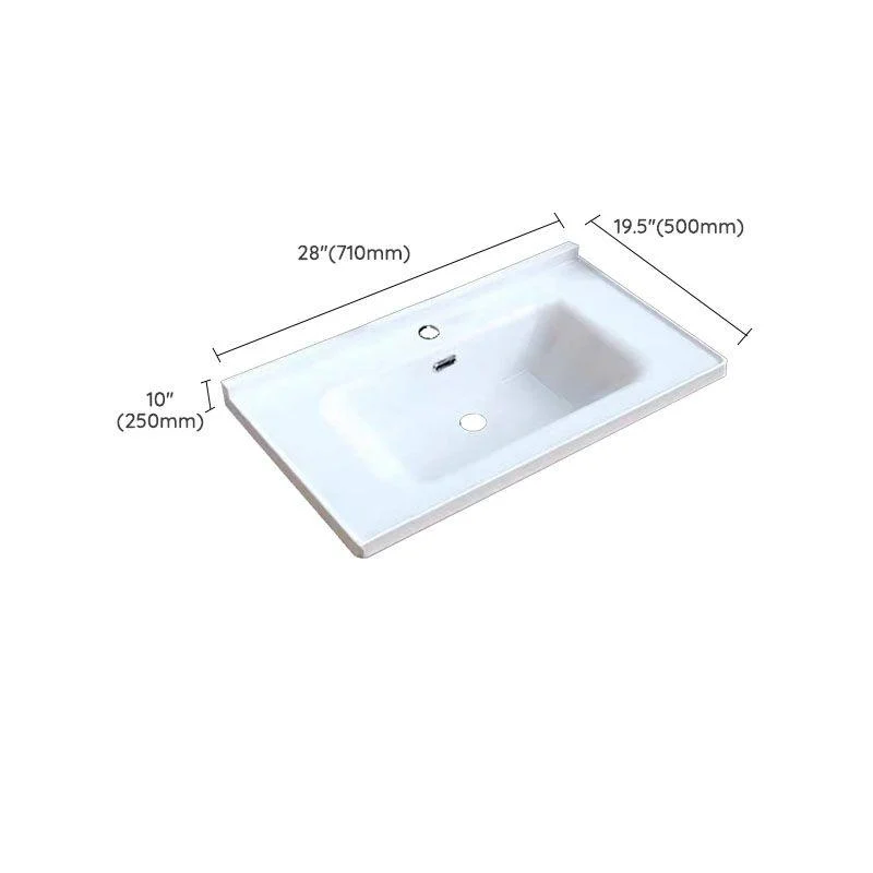 Modern Bathroom Sink Porcelain with Overflow Drop-in Bathroom Sink(Not Included Tap) -Bathlova