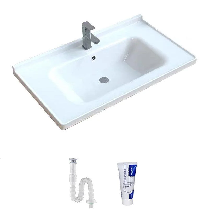 Modern Bathroom Sink Porcelain with Overflow Drop-in Bathroom Sink(Not Included Tap) -Bathlova