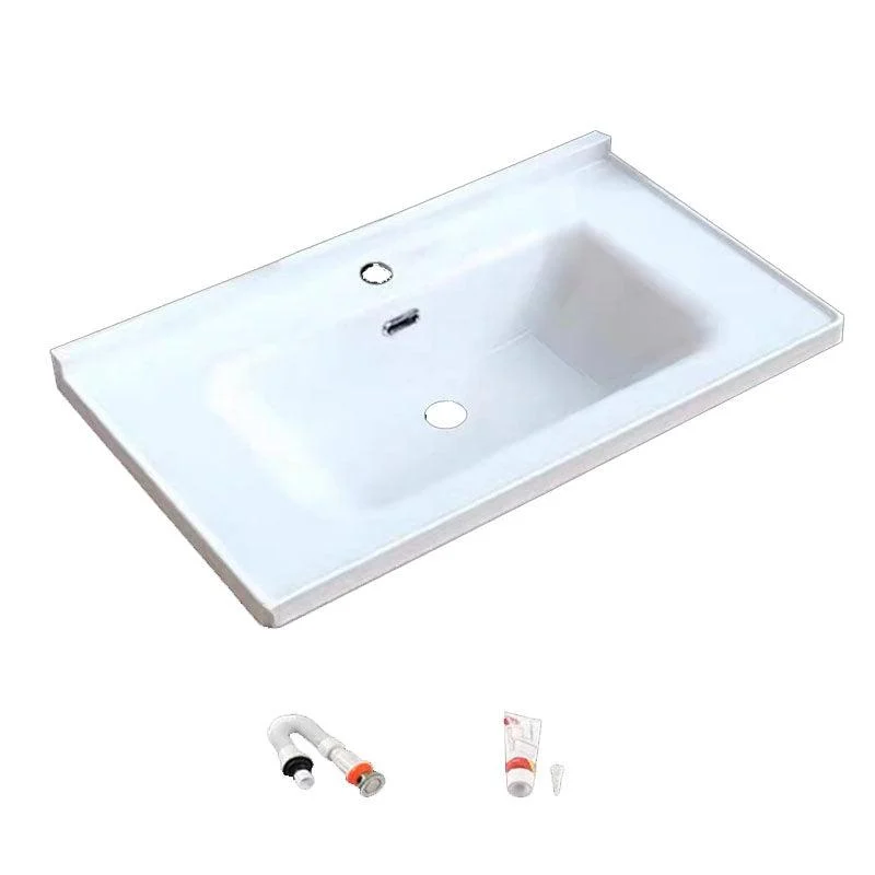 Modern Bathroom Sink Porcelain with Overflow Drop-in Bathroom Sink(Not Included Tap) -Bathlova