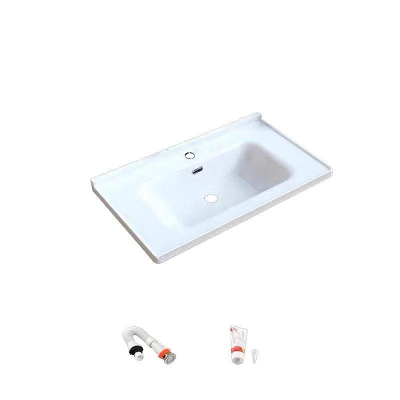 Modern Bathroom Sink Porcelain with Overflow Drop-in Bathroom Sink(Not Included Tap) -Bathlova