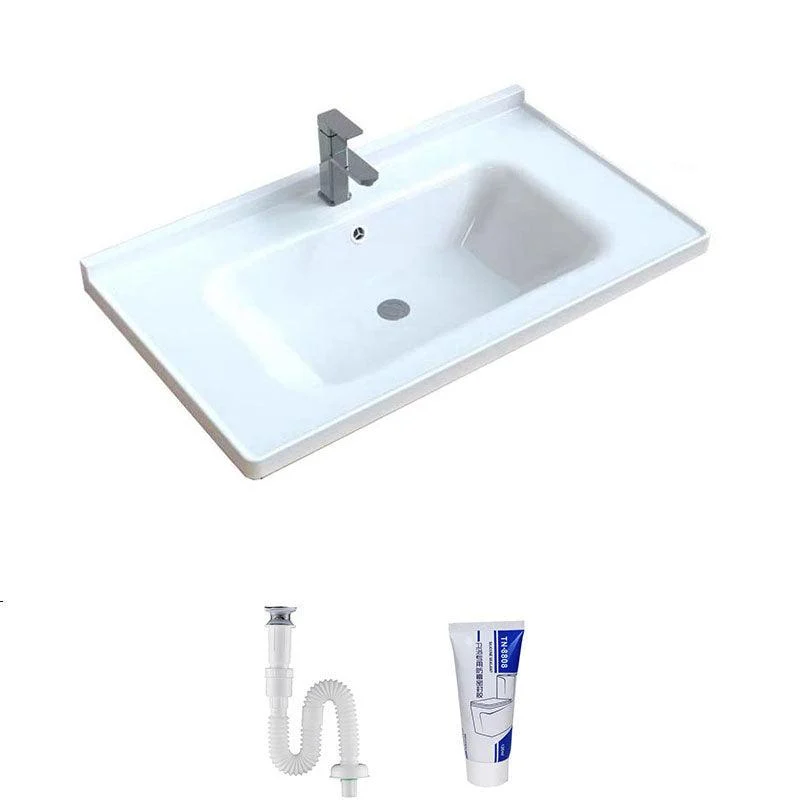 Modern Bathroom Sink Porcelain with Overflow Drop-in Bathroom Sink(Not Included Tap) -Bathlova