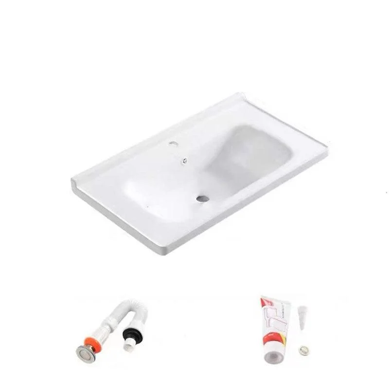 Modern Bathroom Sink Porcelain with Overflow Drop-in Bathroom Sink(Not Included Tap) -Bathlova