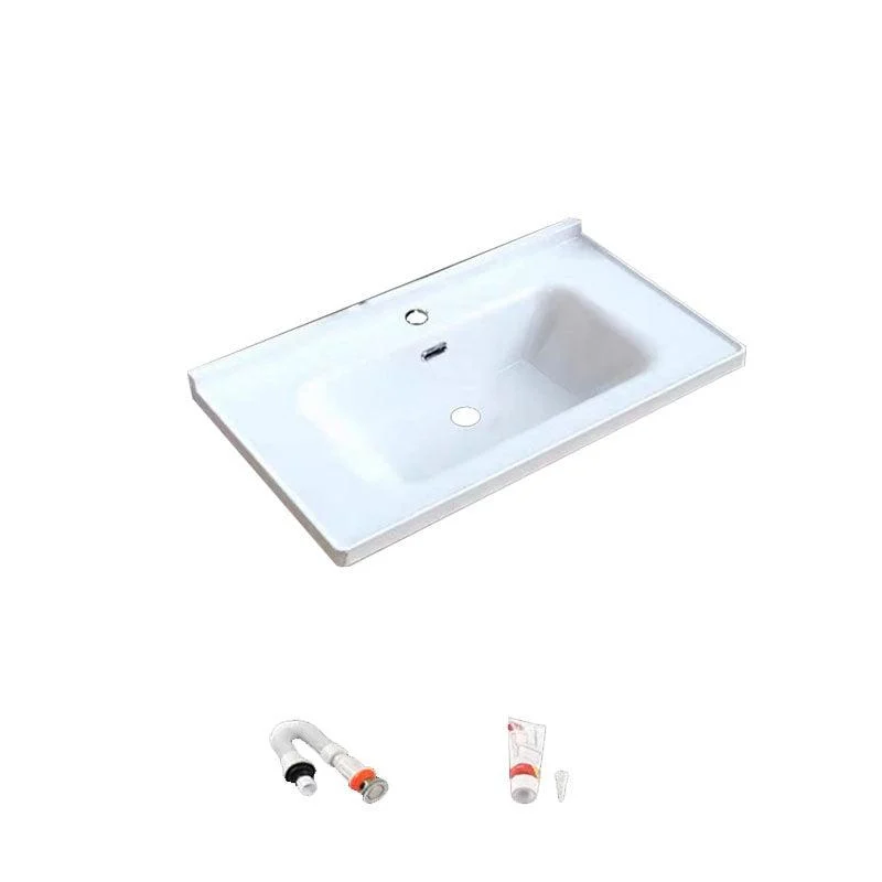 Modern Bathroom Sink Porcelain with Overflow Drop-in Bathroom Sink(Not Included Tap) -Bathlova