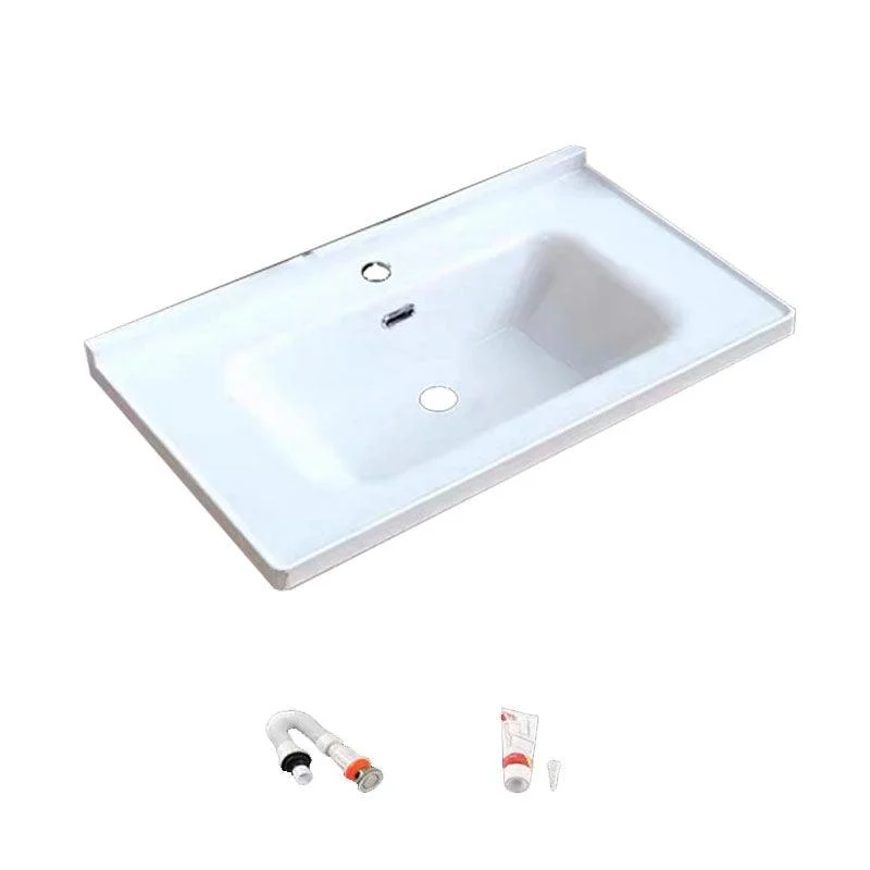 Modern Bathroom Sink Porcelain with Overflow Drop-in Bathroom Sink(Not Included Tap) -Bathlova