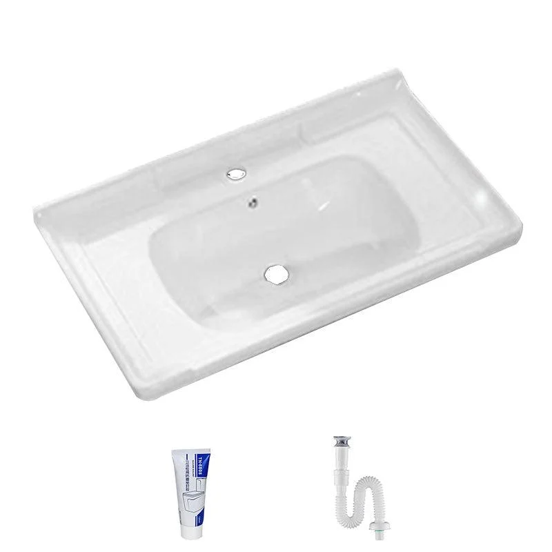 Modern Bathroom Sink Porcelain with Overflow Drop-in Bathroom Sink(Not Included Tap) -Bathlova