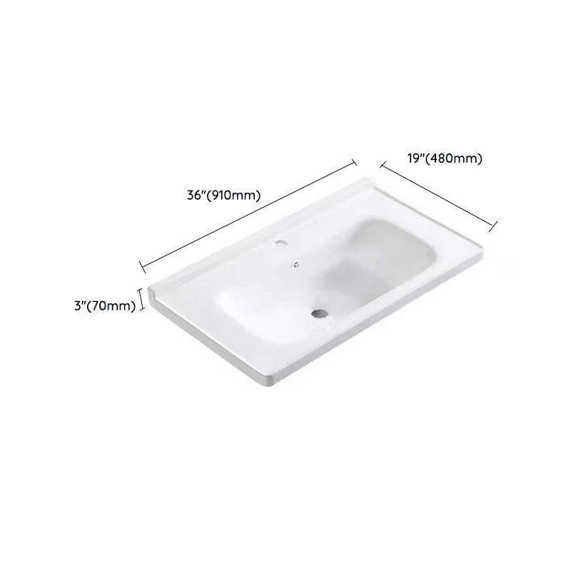 Modern Bathroom Sink Porcelain with Overflow Drop-in Bathroom Sink(Not Included Tap) -Bathlova