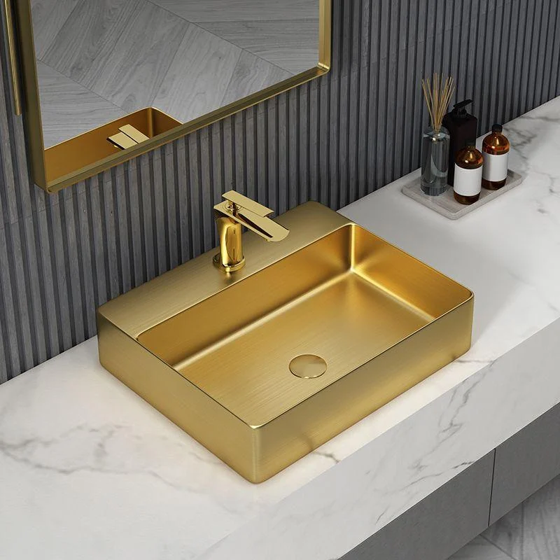 Modern Bathroom Sink Rectangular Bathroom Sink with Basin and Tap -Bathlova