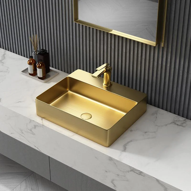 Modern Bathroom Sink Rectangular Bathroom Sink with Basin and Tap -Bathlova