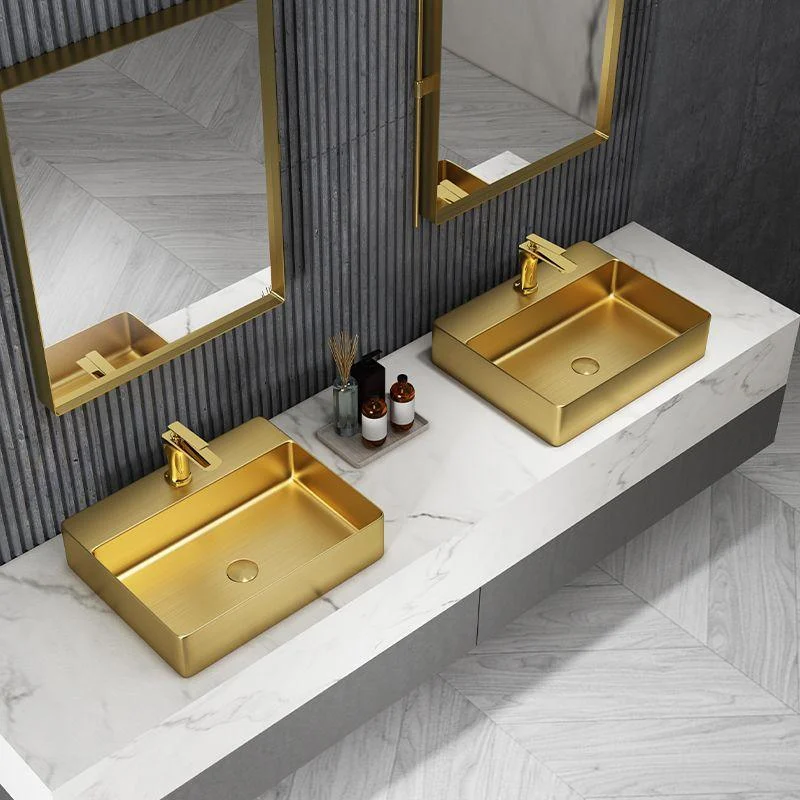 Modern Bathroom Sink Rectangular Bathroom Sink with Basin and Tap -Bathlova