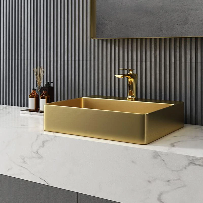 Modern Bathroom Sink Rectangular Bathroom Sink with Basin and Tap -Bathlova