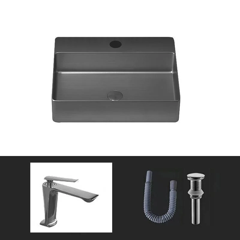 Modern Bathroom Sink Rectangular Bathroom Sink with Basin and Tap -Bathlova