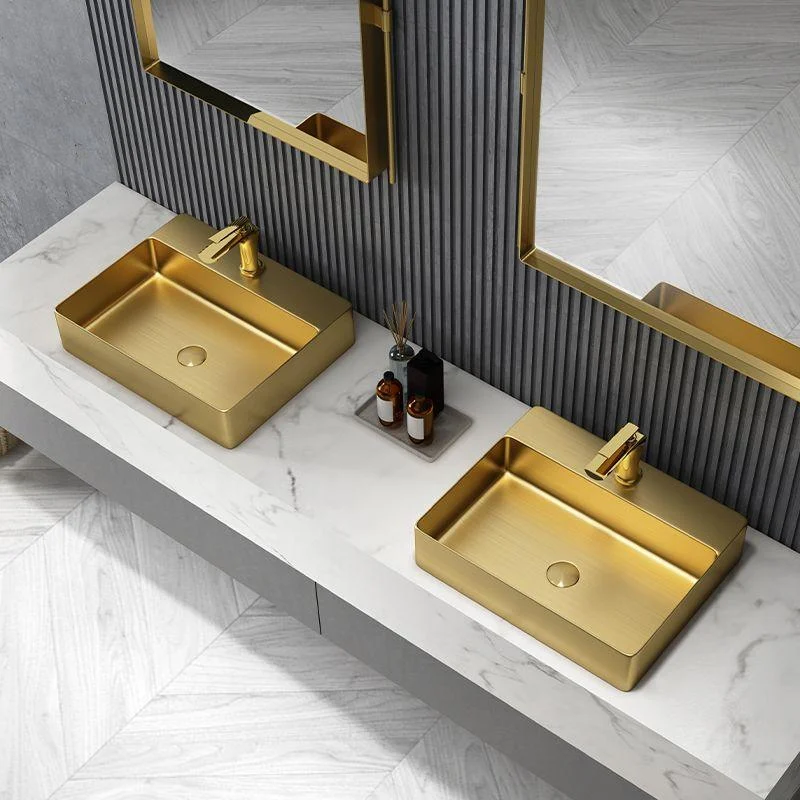 Modern Bathroom Sink Rectangular Bathroom Sink with Basin and Tap -Bathlova