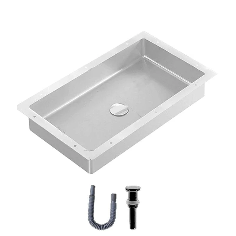 Modern Bathroom Sink Rectangular Metal Drop-in Bathroom Sink with Pop-Up Drain -Bathlova