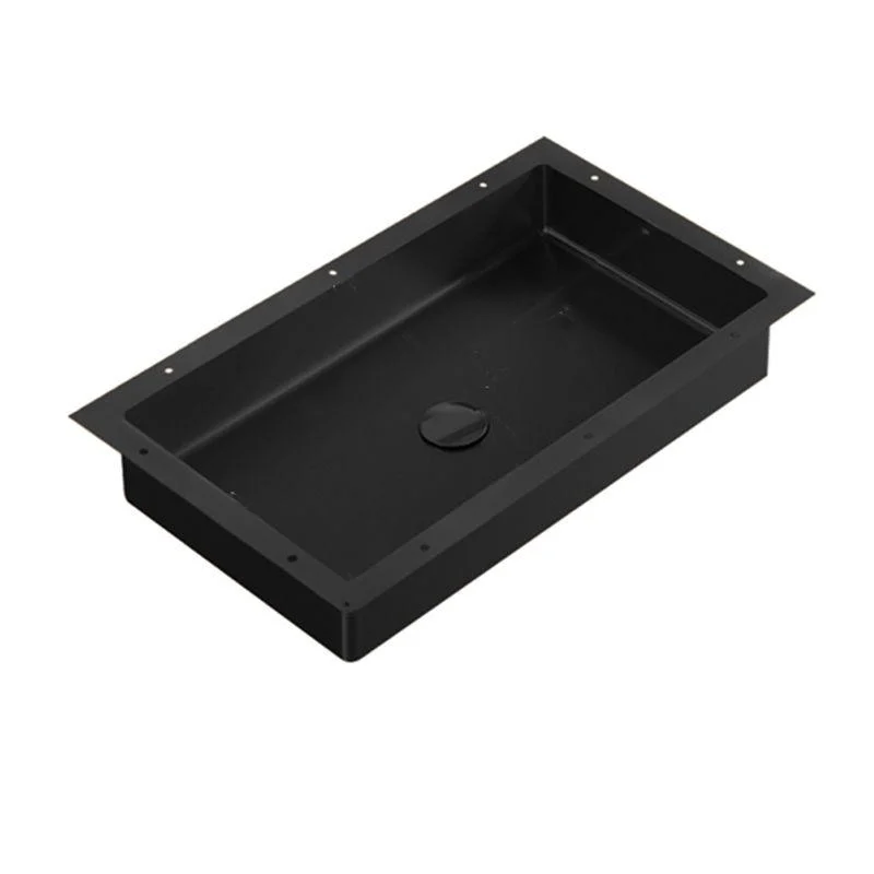 Modern Bathroom Sink Rectangular Metal Drop-in Bathroom Sink with Pop-Up Drain -Bathlova