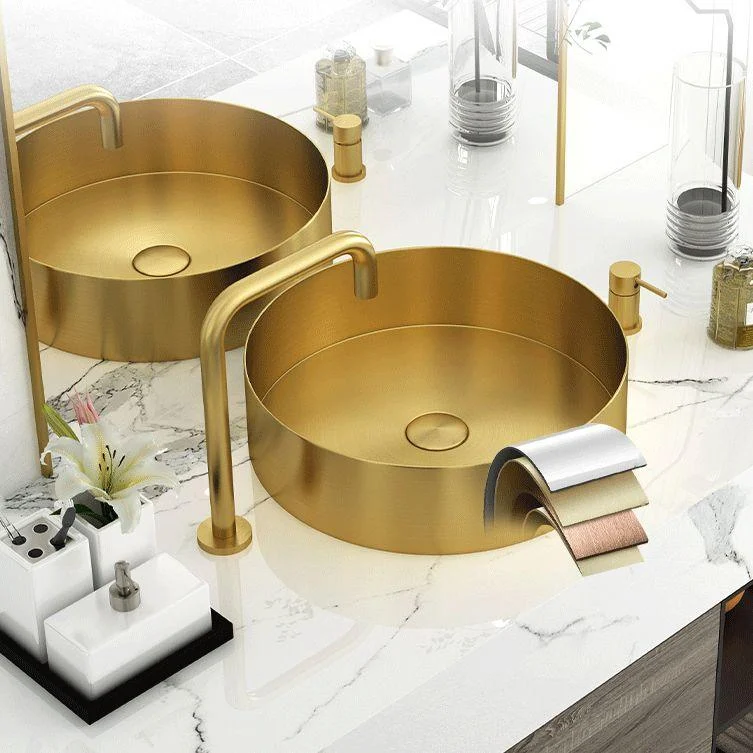 Modern Bathroom Sink Rectangular Metal Vessel Bathroom Sink with Pop-Up Drain -Bathlova