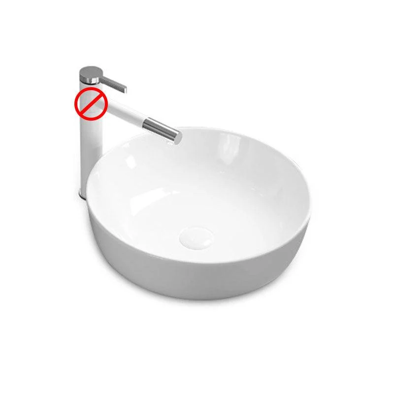 Modern Bathroom Sink Rectangular Porcelain Trough Sink with Pop-Up Drain -Bathlova