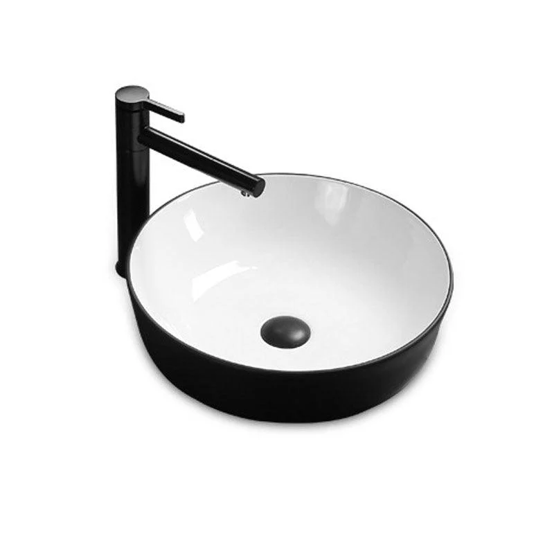 Modern Bathroom Sink Rectangular Porcelain Trough Sink with Pop-Up Drain -Bathlova