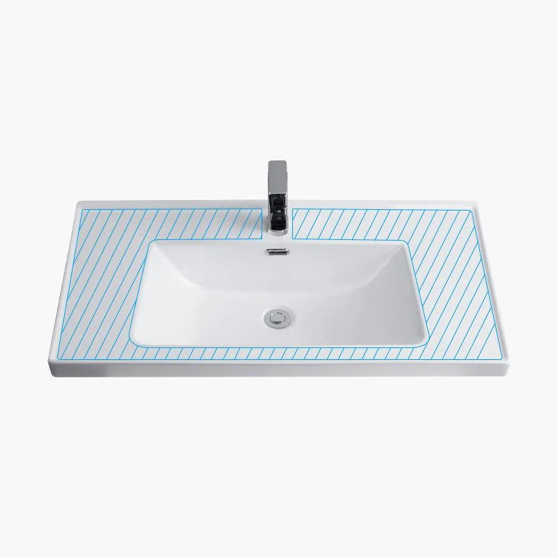 Modern Bathroom Sink Rectangular Trough Sink (Not Included Tap) -Bathlova