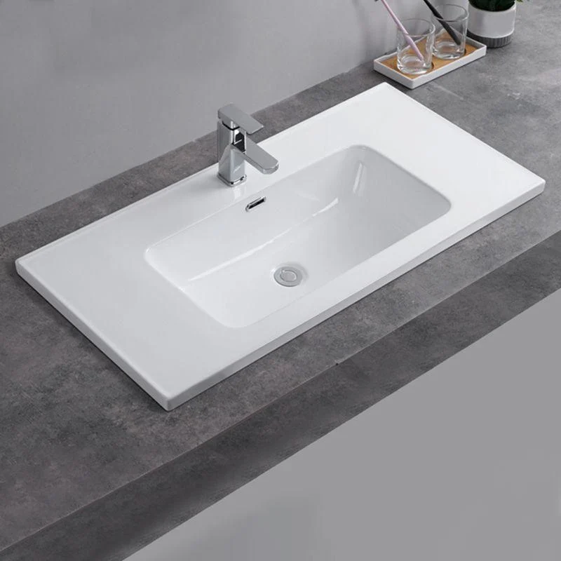 Modern Bathroom Sink Rectangular Trough Sink (Not Included Tap) -Bathlova