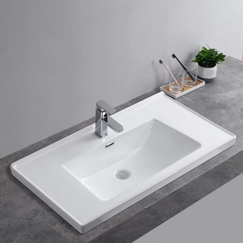 Modern Bathroom Sink Rectangular Trough Sink (Not Included Tap) -Bathlova