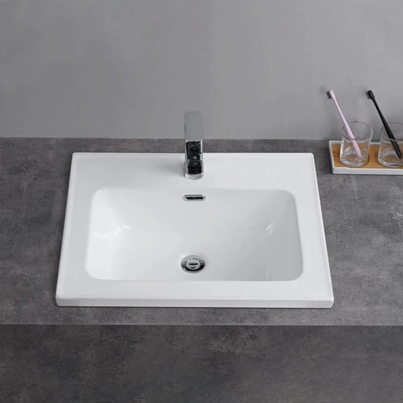 Modern Bathroom Sink Rectangular Trough Sink (Not Included Tap) -Bathlova