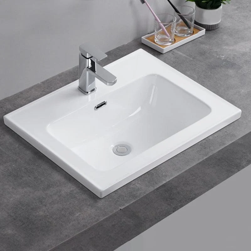 Modern Bathroom Sink Rectangular Trough Sink (Not Included Tap) -Bathlova