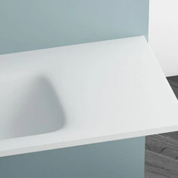 Modern Bathroom Sink Rectangular Wall Mount Bathroom Sink (Not Including Tap) -Bathlova