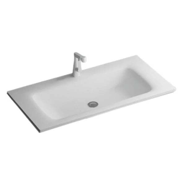 Modern Bathroom Sink Rectangular Wall Mount Bathroom Sink (Not Including Tap) -Bathlova