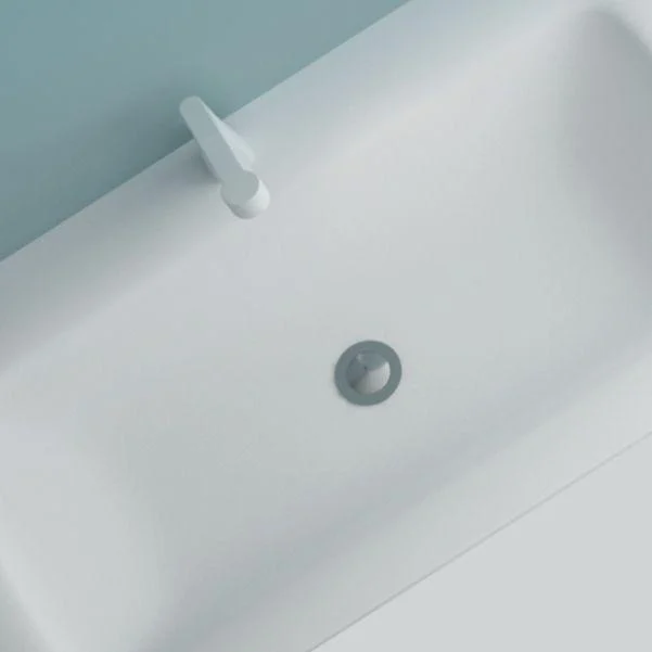 Modern Bathroom Sink Rectangular Wall Mount Bathroom Sink (Not Including Tap) -Bathlova