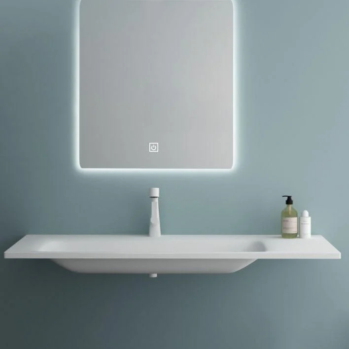 Modern Bathroom Sink Rectangular Wall Mount Bathroom Sink (Not Including Tap) -Bathlova